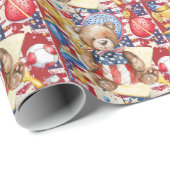 Pickleball American Design voor 4 juli Cadeaupapier (Rol Hoek)