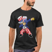 Pickleball American Flag 4th of July Uncle Sam Dab T-shirt (Voorkant)