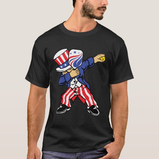 Pickleball American Flag 4th of July Uncle Sam Dab T-shirt (Voorkant)