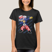 Pickleball American Flag 4th of July Uncle Sam Dab T-shirt (Voorkant)