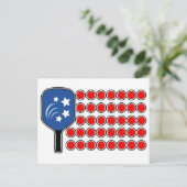 Pickleball American Flag Independence Day Briefkaart (Staand voorkant)