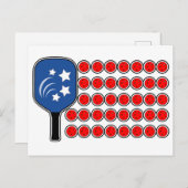 Pickleball American Flag Independence Day Briefkaart (Voorkant / Achterkant)