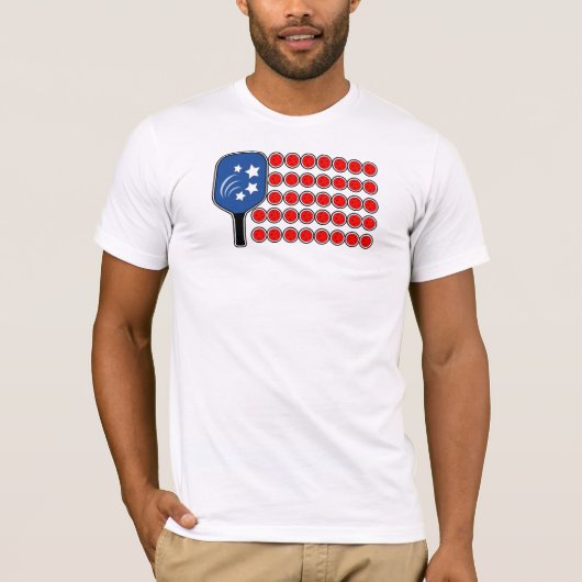 Pickleball American Flag Independence Day T-shirt (Voorkant)