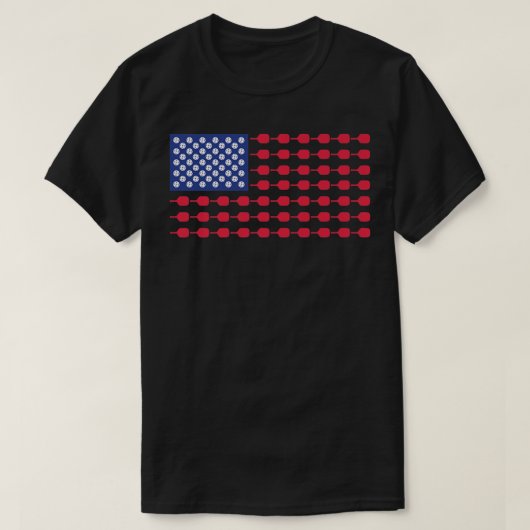 Pickleball American Flag Patriotic op 4 juli 794 T-shirt (Design voorkant)