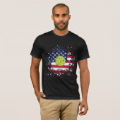 Pickleball American Flag US Racket Paddle Ball T-shirt (Voorkant volledig)