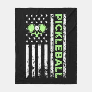 Pickleball American Paddle Sport Vlag Atletisch Fleece Deken
