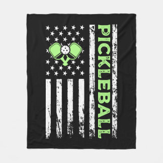 Pickleball American Paddle Sport Vlag Atletisch Fleece Deken