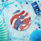 Pickleball American themed for 4th July Papieren Bordje (Feest)