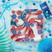 Pickleball American themed for 4th July Papieren Bordje (Feest)