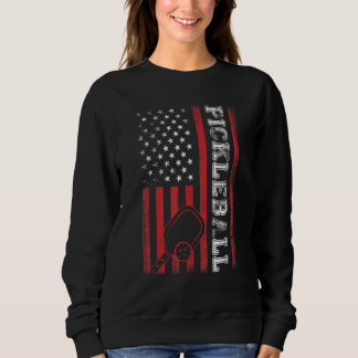 Pickleball American US Flag Patriotic Cool Pickleb Trui