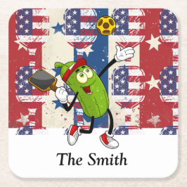 Pickleball Amerikaans thema voor 4 juli Kartonnen Onderzetters