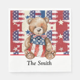 Pickleball Amerikaans thema voor 4 juli Servet