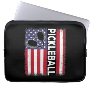Pickleball Amerikaanse Vlag Grappige Pickleball Li Laptop Sleeve