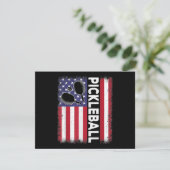 Pickleball Amerikaanse Vlag Grappige Pickleball Lo Feestdagenkaart (Staand voorkant)