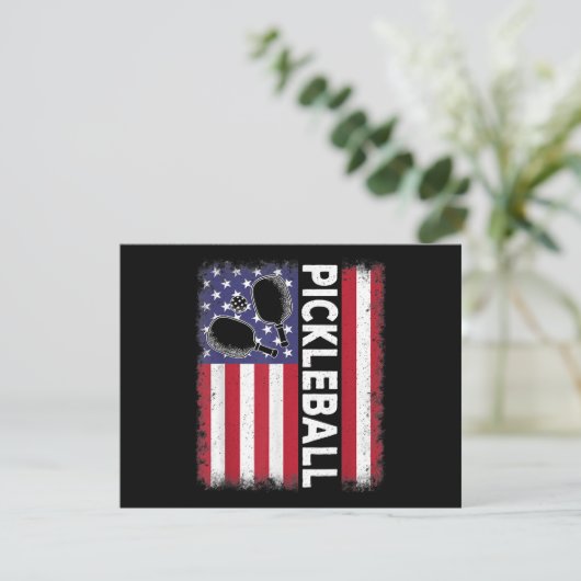 Pickleball Amerikaanse Vlag Grappige Pickleball Lo Feestdagenkaart (Staand voorkant)