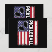 Pickleball Amerikaanse Vlag Grappige Pickleball Lo Feestdagenkaart (Voorkant / Achterkant)
