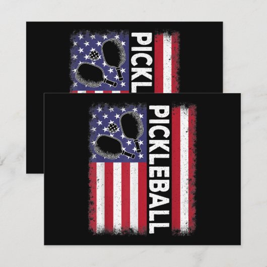 Pickleball Amerikaanse Vlag Grappige Pickleball Lo Feestdagenkaart (Voorkant / Achterkant)