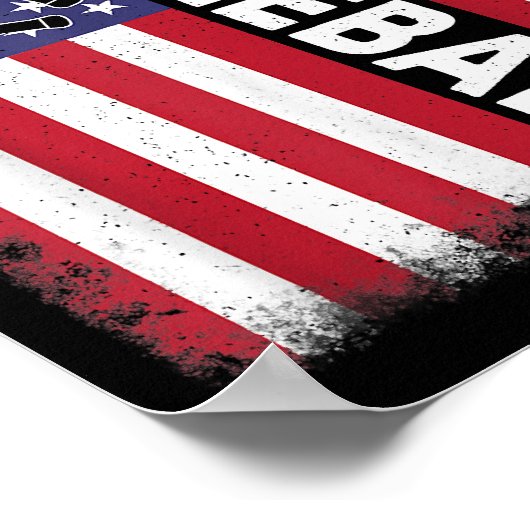 Pickleball Amerikaanse Vlag Grappige Pickleball Lo Poster (Hoek)