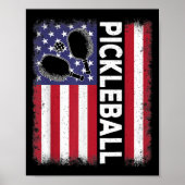 Pickleball Amerikaanse Vlag Grappige Pickleball Lo Poster (Voorkant)