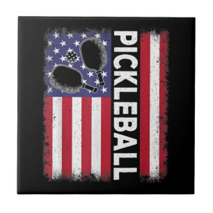 Pickleball Amerikaanse Vlag Grappige Pickleball Lo Tegeltje
