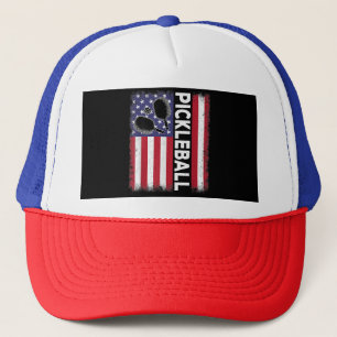 Pickleball Amerikaanse Vlag Grappige Pickleball Lo Trucker Pet