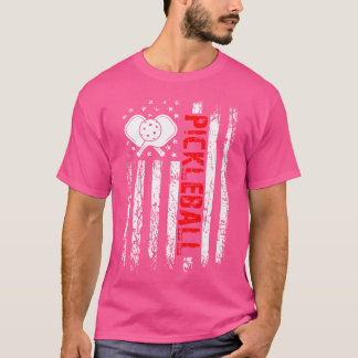 Pickleball Amerikaanse Vlag Patriottische Pickleba T-shirt