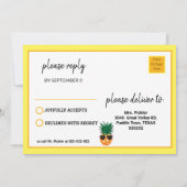 Pickleball-anananas B-day-uitnodiging + RSVP Kaart (Achterkant)