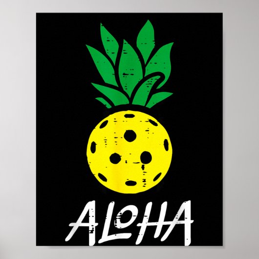 Pickleball ananas aloha pickle bal hawaii mannen poster (Voorkant)