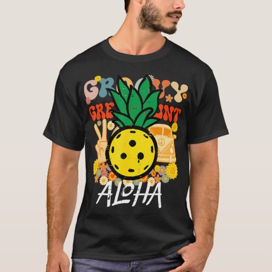 Pickleball Ananas Aloha Pickle Ball Hawaii Mannen T-shirt (Voorkant)