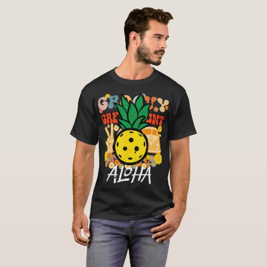 Pickleball Ananas Aloha Pickle Ball Hawaii Mannen T-shirt (Voorkant volledig)