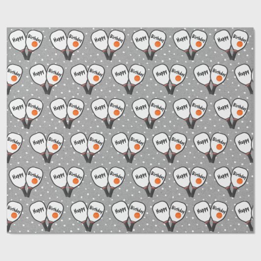 Pickleball and Paddle for Birthday Cadeaupapier (Vlak)