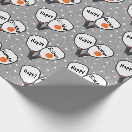 Pickleball and Paddle for Birthday Cadeaupapier (Hoek)