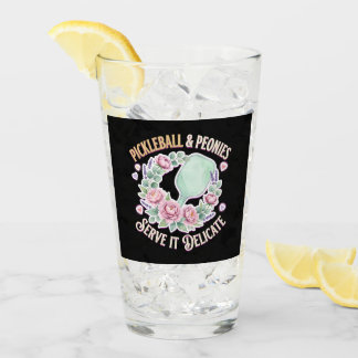 Pickleball And Peonies Serve It Delicate Glas