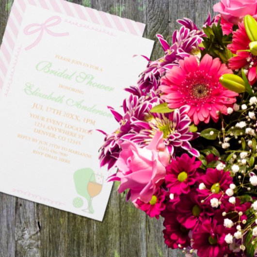 Pickleball and Prosecco Bridal Shower Kaart