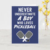 Pickleball-ansichtkaarten voor jongens Kids-speler Kaart (Gele Bloem)