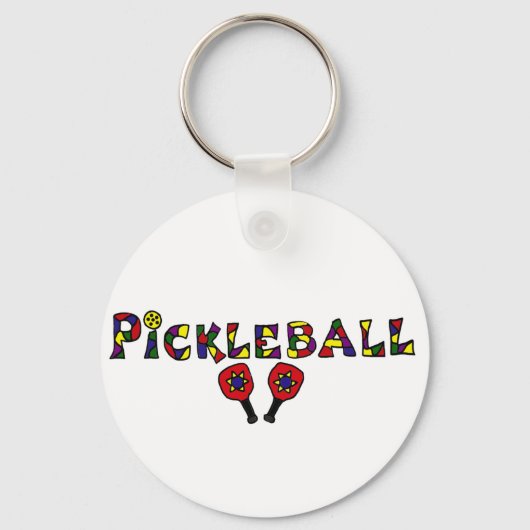 Pickleball Art-brieven Sleutelhanger (Voorkant)