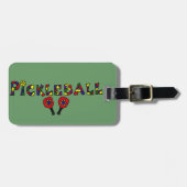 Pickleball Art Letters Bagagelabel (Voorkant horizontaal)