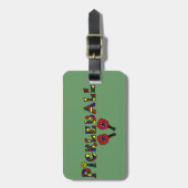 Pickleball Art Letters Bagagelabel (Voorkant verticaal)
