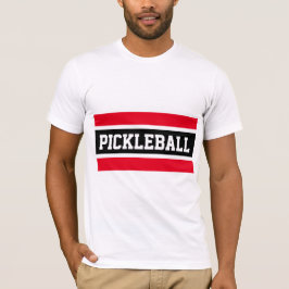 PICKLEBALL Athletic Bold Helder Rood Zwart Strepen T-shirt