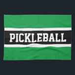 PICKLEBALL Athletic Heldergroene zwarte strepen Theedoek<br><div class="desc">Dit leuke sportieve ontwerp is voorzien van atletische PICKLEBALL-tekst in een brede zwarte middenstreep gemarkeerd met witte strepen tegen felgroene buitenstrepen. De kleuren en tekst in dit ontwerp kunnen worden gepersonaliseerd.</div>