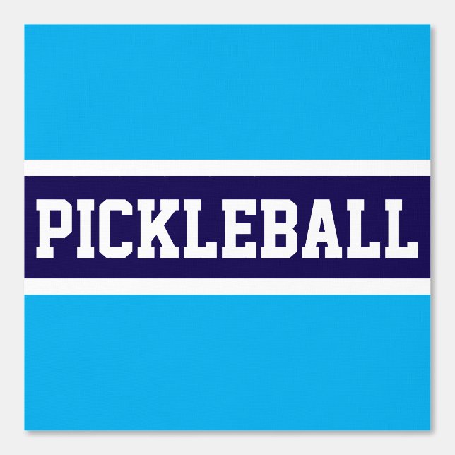 PICKLEBALL Athletic Navy Azure Blauw Wit Strepen Behang (Voorkant)