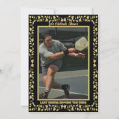 Pickleball Bachelor Party Zwart en Goud Ivy Lijst Kaart (Achterkant)