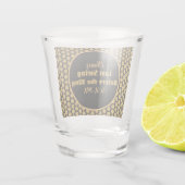 Pickleball Bachelor Party Zwart Goud Gepersonalise Shot Glas (Achterkant)