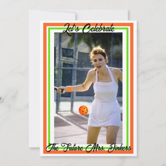 Pickleball Bachelorette Bruiloft Drankjes & Drinke Kaart (Achterkant)