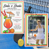 Pickleball Bachelorette Bruiloft Drankjes & Drinke Kaart