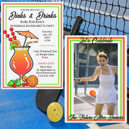 Pickleball Bachelorette Bruiloft Drankjes & Drinke Kaart