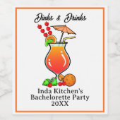 Pickleball Bachelorette Bruiloft Drankjes & Drinke Wijn Etiket (Enkel label)