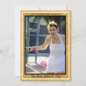 Pickleball Bachelorette Party Zwart & Goud Glitter Kaart (Achterkant)