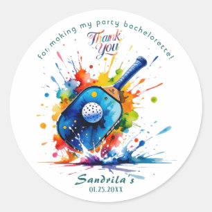 Pickleball Bachelorette Ronde Sticker