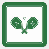 pickleball bachelorette vierkante sticker (Voorkant)